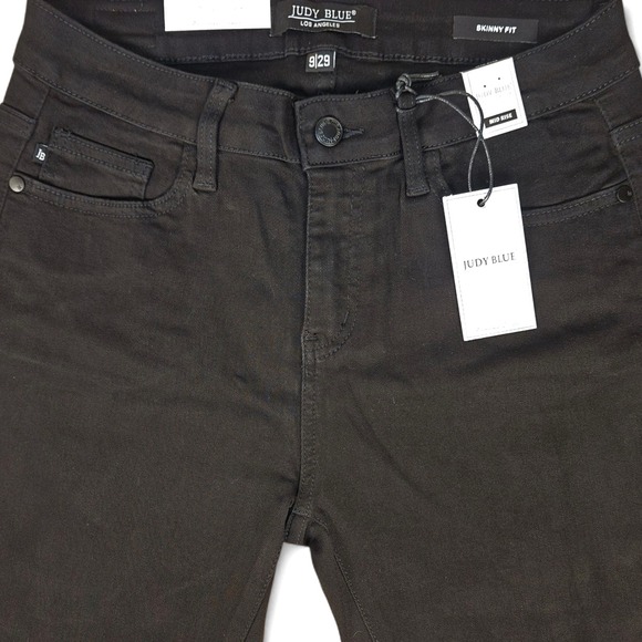 Judy Blue Jeans Black Size 9 / 29 Skinny Mid Stretchy Denim Waist 29 Inseam 28 - Picture 4 of 10